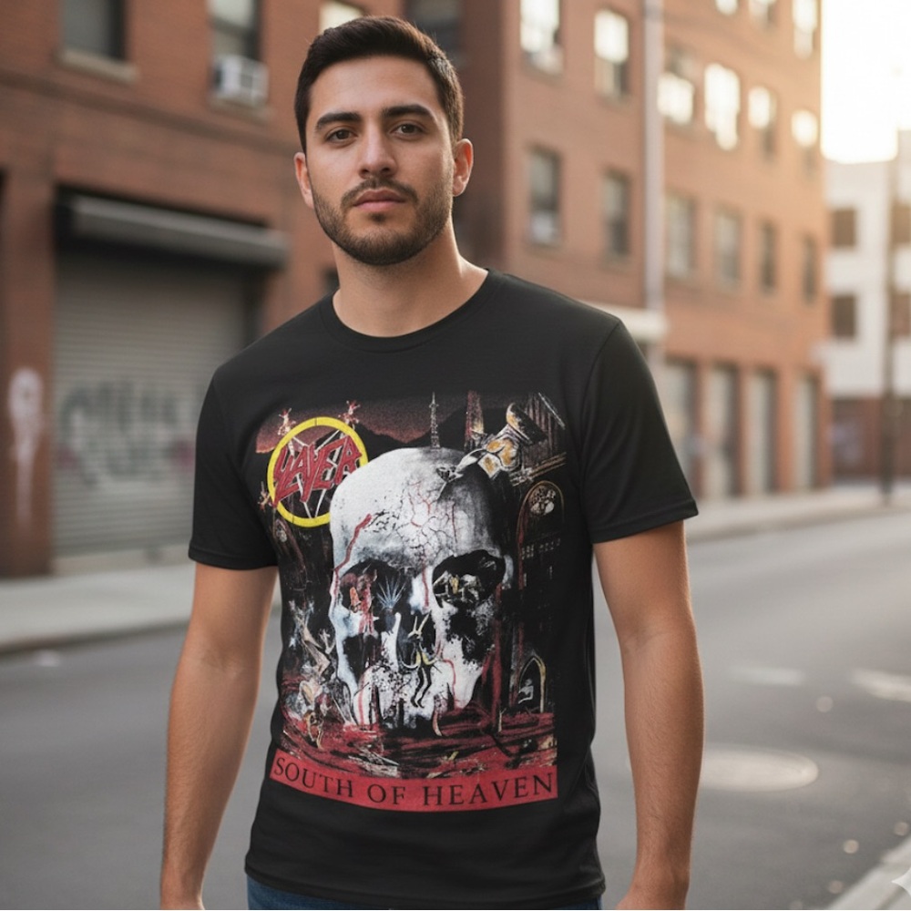 Black Graphic T-Shirt / Printed front and back vintage rock Size L
